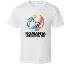 Romania Nordic Combined Team 2014 Olympic Sochi Vintage Distressed T S