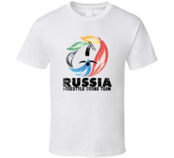 Russia Freestyle Skiing Team 2014 Olympic Sochi Vintage Distressed T S