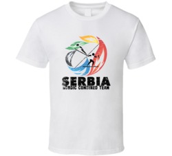 Serbia Nordic Combined Team 2014 Olympic Sochi Vintage Distressed T Sh