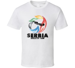 Serbia Skeleton Team 2014 Olympic Sochi Vintage Distressed T Shirt