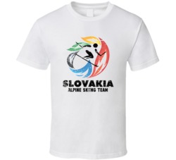 Slovakia Alpine Skiing Team 2014 Olympic Sochi Vintage Distressed T Sh
