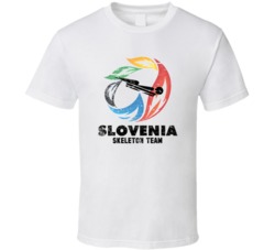 Slovenia Skeleton Team 2014 Olympic Sochi Vintage Distressed T Shirt