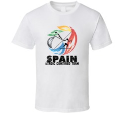 Spain Nordic Combined Team 2014 Olympic Sochi Vintage Distressed T Shi