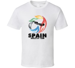 Spain Skeleton Team 2014 Olympic Sochi Vintage Distressed T Shirt