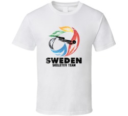 Sweden Skeleton Team 2014 Olympic Sochi Vintage Distressed T Shirt