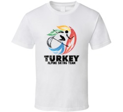 Turkey Alpine Skiing Team 2014 Olympic Sochi Vintage Distressed T Shir