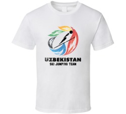 Uzbekistan Ski Jumping Team 2014 Olympic Sochi Vintage Distressed T Sh