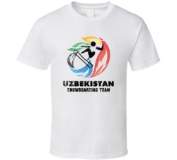 Uzbekistan Snowboarding Team 2014 Olympic Sochi Vintage Distressed T S