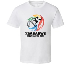 Zimbabwe Snowboarding Team 2014 Olympic Sochi Vintage Distressed T Shi