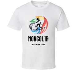 Sochi Winter Olympics T Shirt Mongolia Biathlon Team