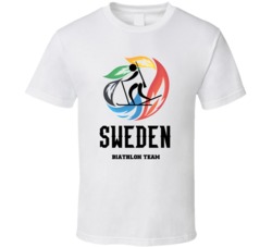Sochi Winter Olympics T Shirt Sweden Biathlon Team