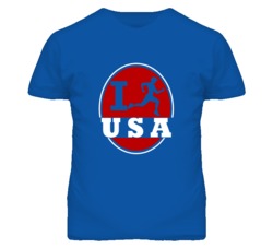 I Run USA Jogging Running T Shirt