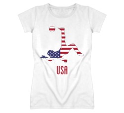 USA Bicycle Kick World Cup Soccer Football Ladies White T Shirt