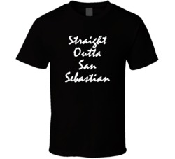 Straight Outta 685 San Sebastian Pr NWA Zip Code Hip Hop Parody T Shir