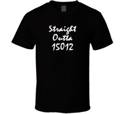 Straight Outta 15012 Belle Vernon Pa NWA Zip Code Rap Parody T Shirt