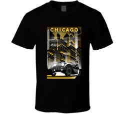 Once Upon A Time In Night In Chicago Handmade Drawing Vector Illustrat