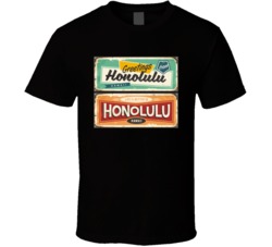 Honolulu Hawaii Tin Sign Souvenir Card Idea Greetings From Honolulu Un