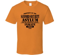 City Insane Asylum Inmate Halloween Costume Customizable T Shirt