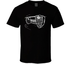 Alfa Romeo Grill And Headlight Sketch Classic Cars Fan T Shirt