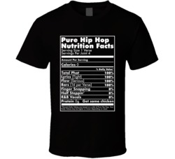 Pure Hip Hop Nutrition Facts Rap Music Fan T Shirt