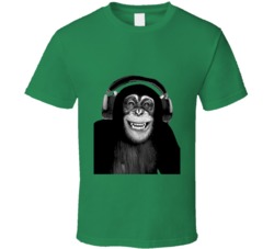 Chimp With Headphones Music Fan Monkey T Shirt