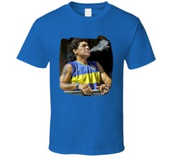 Diego Maradona Cigar Argentine Soccer Football Legend Fan T Shirt