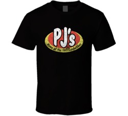 Pj's Home Of Fat Sandwiches Retro Food Logo T Shirt