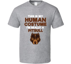 This Is My Human Costume Im Really A Pitbull Halloween T Shirt