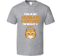 This Is My Human Costume Im Really A Cat Halloween T Shirt