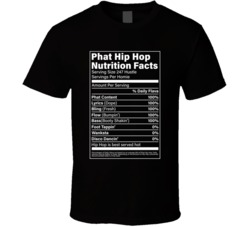 Phat Hip Hop Nutrition Facts Funny Rap Music Label T Shirt