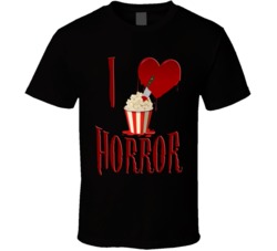 I Love Horror Halloween Movie Popcorn Lover T Shirt
