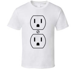 Wall Plug Surprise Face Funny Halloween Costume Idea T Shirt