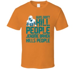 Jerome Baker Guns Dont Kill Miami Football Fan T Shirt