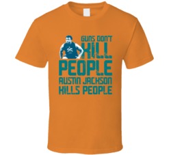 Austin Jackson Guns Dont Kill Miami Football Fan T Shirt