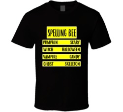 Spelling Bee Yellow Stripes Words Halloween Costume T Shirt