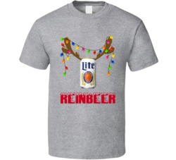 Miller Lite Reinbeer Funny Beer Lager Fan Christmas T Shirt