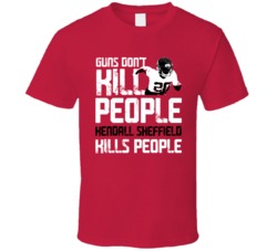 Kendall Sheffield Guns Dont Kill Atlanta Football Fan T Shirt