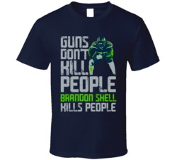 Guns Dont Kill Brandon Shell Kills People Seattle Football T Shirt