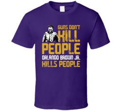 Orlando Brown Jr Guns Dont Kill Baltimore Football Fan T Shirt