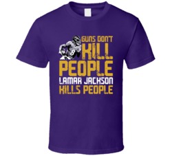Lamar J Guns Don't Kill Baltimore Football Fan T Shirt