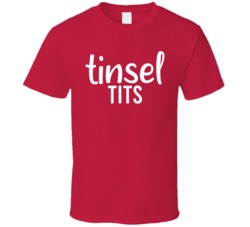 Tinsel Tits Couples Pair Funny Christmas Holiday T Shirt