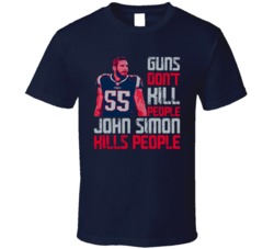 Guns Dont Kill John Simon Kills People New England Football T Shirt
