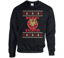 Merry Krampus Halloween Horror Movie Ugly Crewneck Sweater Crewneck Sw
