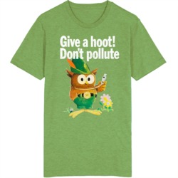 Give A Hoot Dont Pollute Vintage Retro T Shirt