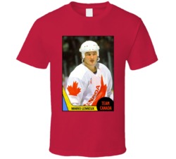 Mario Lemieux Team Canada Hockey Legend Trading Card T Shirt
