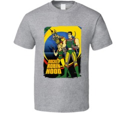 Rocket Robin Hood 60s Cartoon Tv Series Worn Look T Shirt