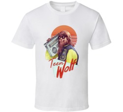 Teen Wolf With Stereo 80s Comedy Movie T Shirt