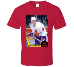 Dale Hawerchuk Team Canada Hockey Legend Trading Card T Shirt
