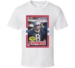 Steve Young Quarterback Express Usfl Trading Card T Shirt