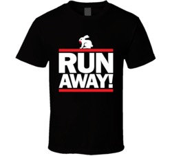 Run Away Murderous Angry Rabbit Parody T Shirt